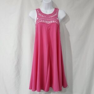 Hot Pink NWT Womens Crochet Swing Dress Small Resort Cruise‎ Beachy Summer